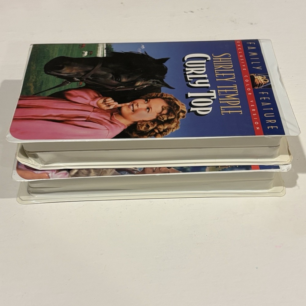 VHS Shirley Temple Lot Of 2 -Curly Top/Baby Take A Bow-Clamshell Case Tested - Picture 8 of 10